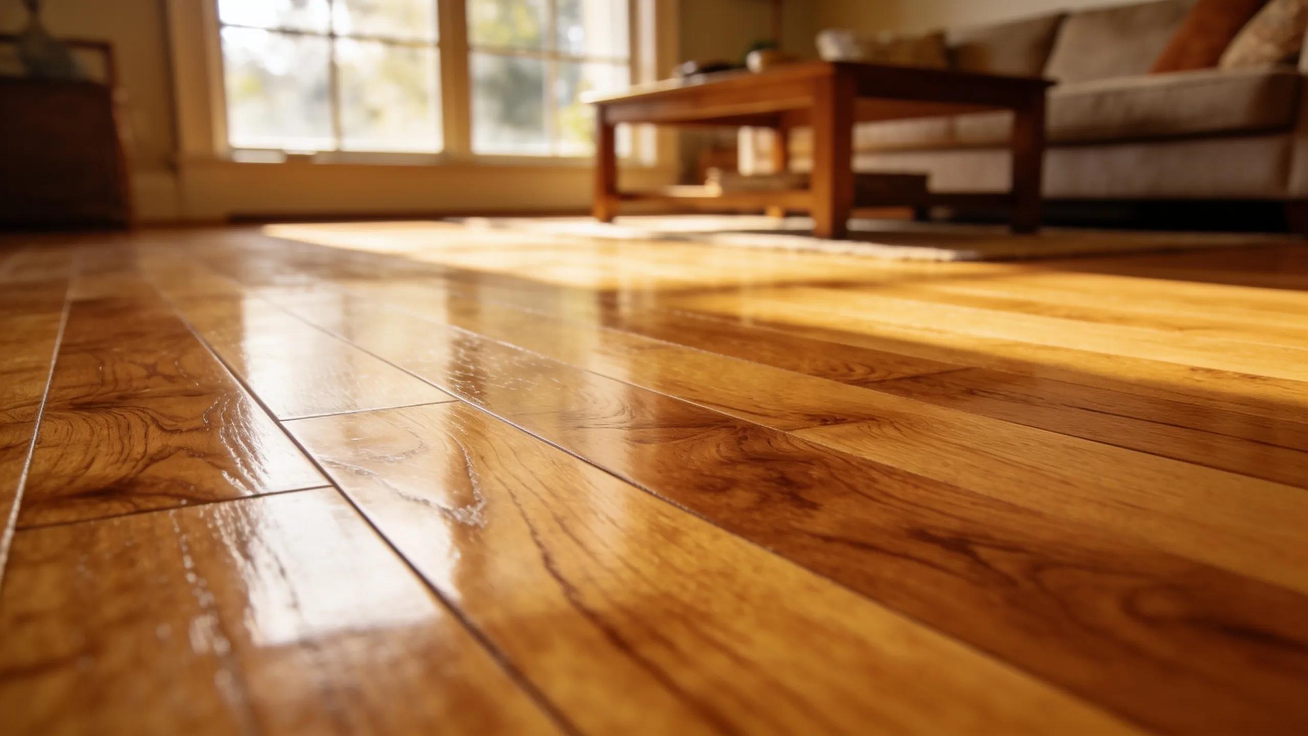 Beautifully refinished hardwood floor in a cozy home setting showcasing natural wood grain and finish