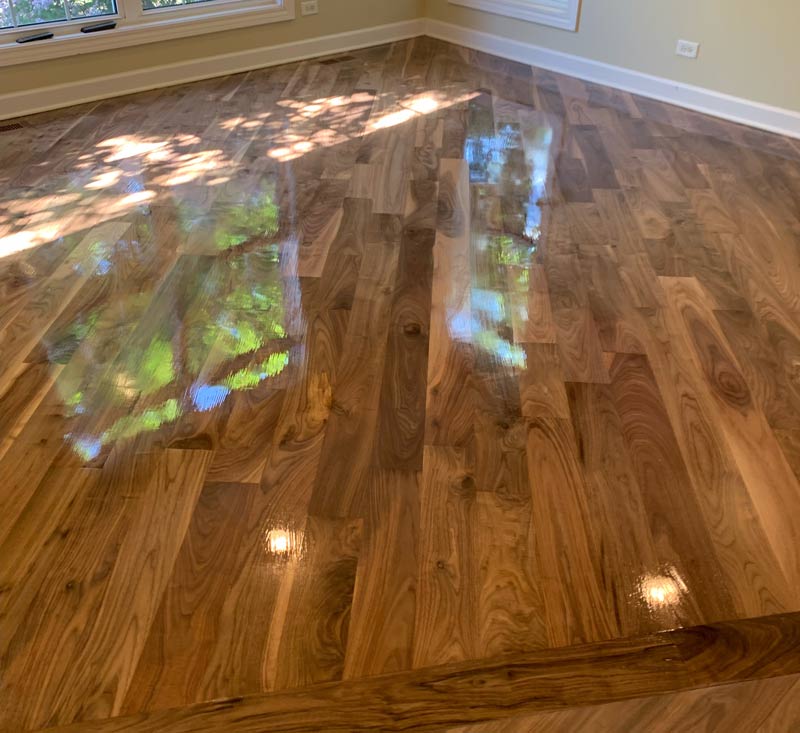 refinished hardwood floors with extra gloss